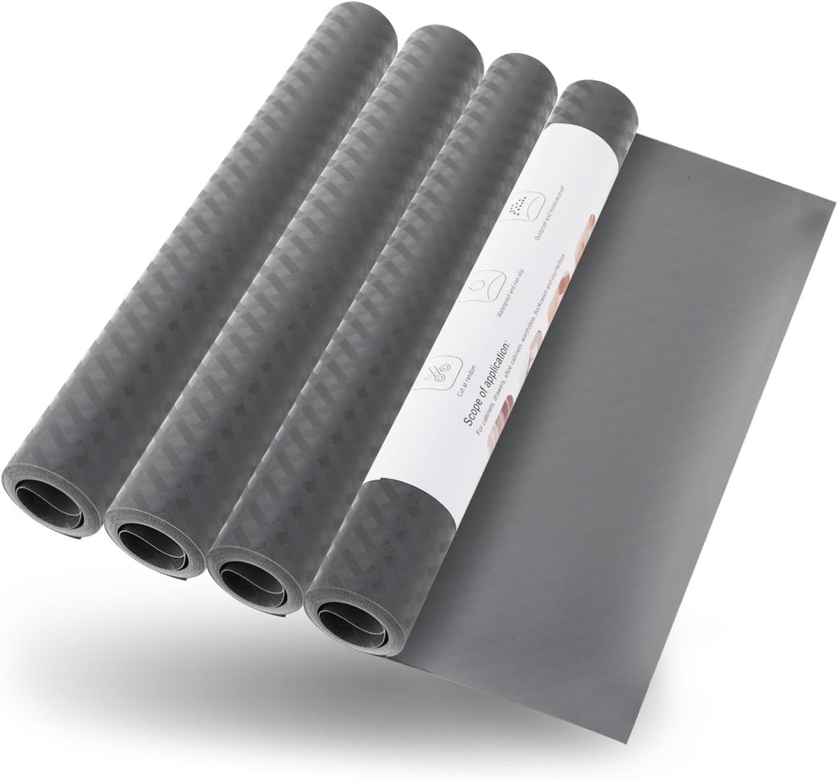 4 stuks ladematten - niet-koelkastmatten - EVA-materiaal koelkastmatten - antislipmat - laden - waterdichte ladebekleding (grijs - 30 cm x 150 cm)