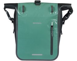Basil Rivo - Enkele fietstas - 12-15 liter - MIK Hooks - Waterdicht - Reflectie details - Tarpaulin - groen