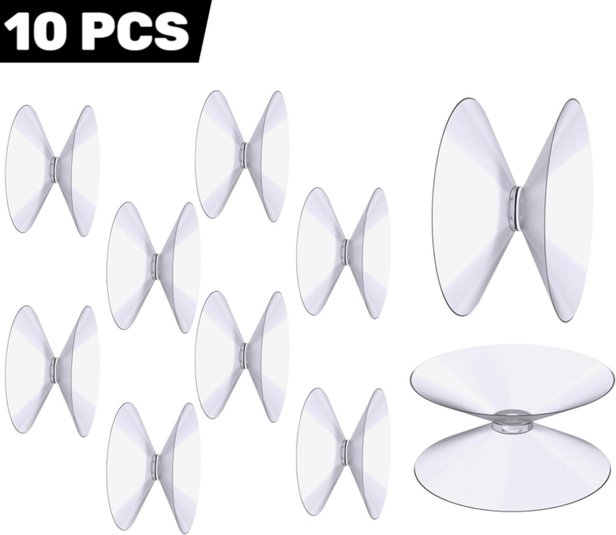 10 stuks - Dubbelzijdige zuignappen - 40 mm - Sterke antislip montagepads voor glas, tafels en gladde oppervlakken - Herbruikbare siliconen zuignappen voor een veilige grip