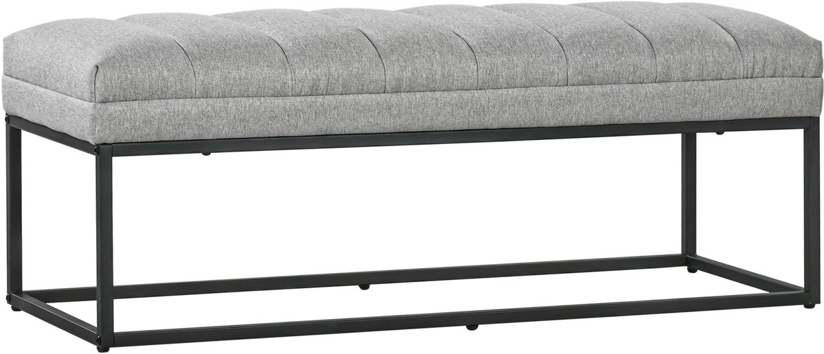 HOMCOM - Zitbank - Linnen - Schuim - Staal - Lichtgrijs