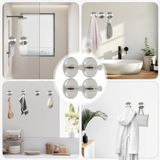 Roha Handoekhaken Lafo Roha Zuignaphaken - 4 Stuks | Extra Sterk Vacuüm | Zwart - Voor Badkamer & Keuken ROHA Home Trustpilot