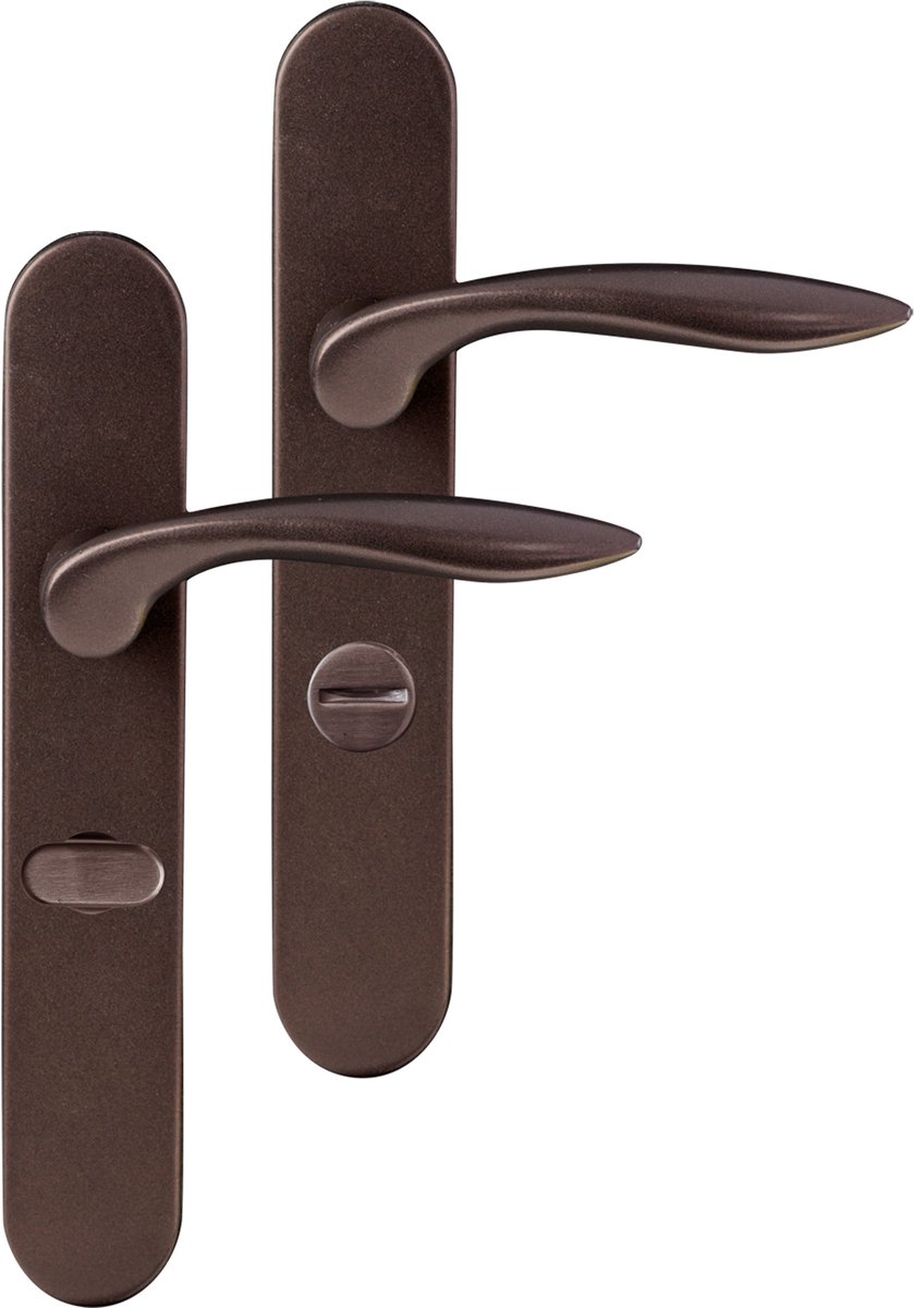 Differnz | Groningen deurkruk | ovaal schild | WC 63mm | brons
