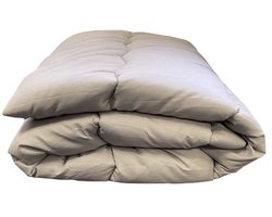 Topmerk - Luxe en makkelijk dekbed zonder overtrek (B-keuze) – Hoesloos Lits-jumeaux dekbed 240x220 cm – Anti-allergisch & hygiënisch – Wasbaar op 60°C – Wolkenzacht – Taupe-grijs – All Year comfort zomerdekbed & winterdekbed DUURZAMERE KEUZE
