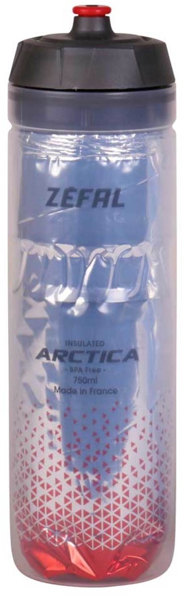 Zefal arctica bidon - inhoud: 750ml - polypropyleen - bpa vrij - zilver/rood/blauw