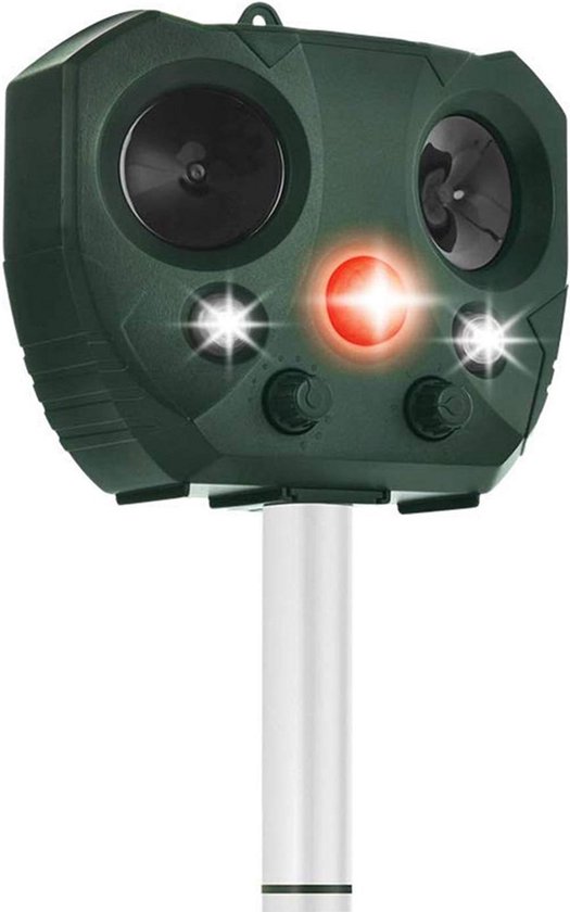 Ultrasone Kattenverjager - Kattenschrik - Zonneenergie - Marterverjager - Op Batterijen - Met Adapter - Katten Afweermiddel - Tuin - Ongedierte Verjager - Diervriendelijke Ultrasone Dierenverjager Op Zonne Energie