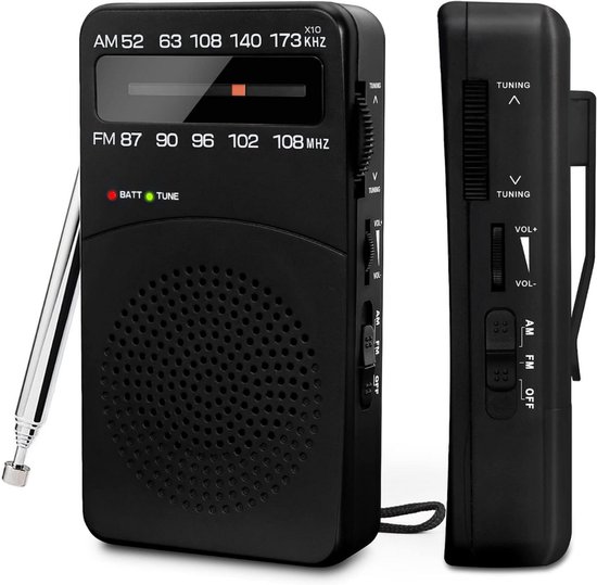 Retro transistor radio AM FM SW DAB DAB werkt op batterijen, kleine draagbare radio, oplaadbaar met 1800 mAh Li-ion batterij, ondersteuning TF/Aux/MP3-speler, USB (rood