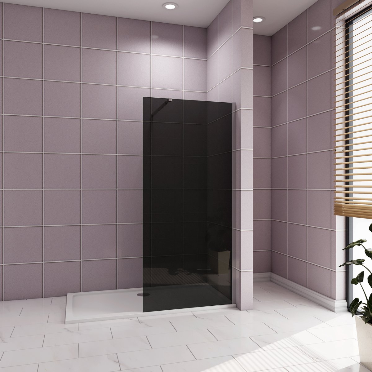 Inloopdouche 120x200cm met zwart folie,10mm NANO EasyClean veiligheidsglas,73-120cm Stabilisatiestang,glanzend chroom profiel