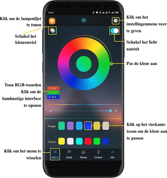 Evura Goods - Led strip - 10 meter - RGB - met afstandsbediening & telefoon app - dimbaar - smart LED light verlichting - Led-strips - timer en muziek modus - Led Lights - smart home verlichting