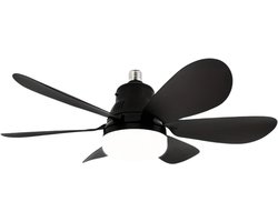 Livano Plafondventilator - Met Verlichting - Plafond Ventilator - Met Lamp - Plafonniere Met Ventilator - Met Licht - Zwart - 50cm