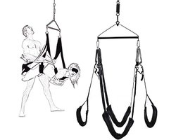 Sex Schommel - Sex Swing Extra Stevig – Seksschommel – Seksspeeltjes voor Koppel – Seks Schommel BDSM – Erotiek Toys - Sex Sling – Love Swing – Discreet Verpakt – Zwart