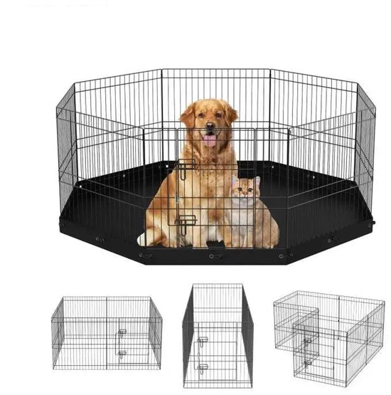 IRIS USA 24 inch oefening 4-panel huisdier box met deur, puppy box, voor puppy's en kleine honden, houd huisdieren veilig, eenvoudig te monteren, naar