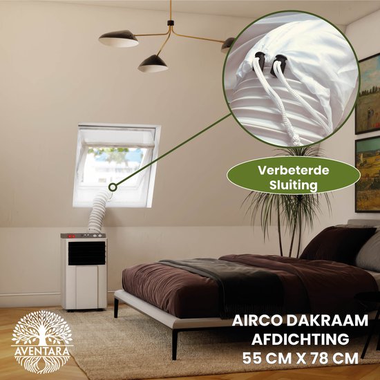 Airco dakraam afdichtkit 55×78 cm voor Velux CK02, Fakro, Optilight, Luxtra – slangafsluiting, herbruikbaar