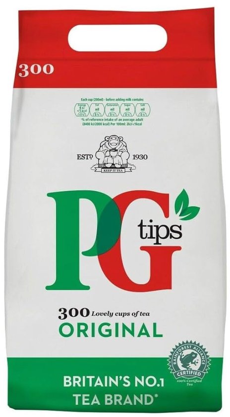 Paquet PG Tips de 300 sachets de thé Original. "La marque de thé n°1 en Grande-Bretagne."