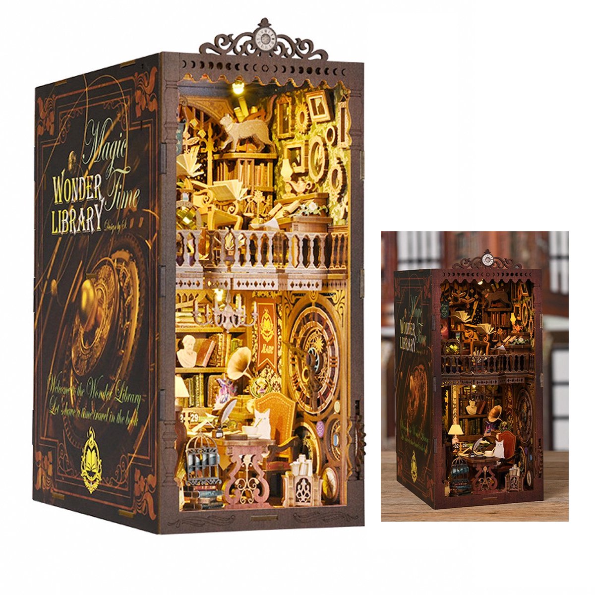 Suntac Book Nook Kit - Miniatuur Bibliotheek Bouwpakket - 14+ jaar - Wandelende Bibliotheek