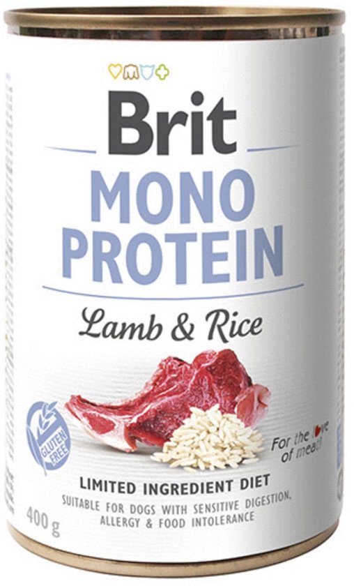 Brit Blik Care Mono Protein 400 g - Nourriture pour chiens - 6 x Agneau et riz