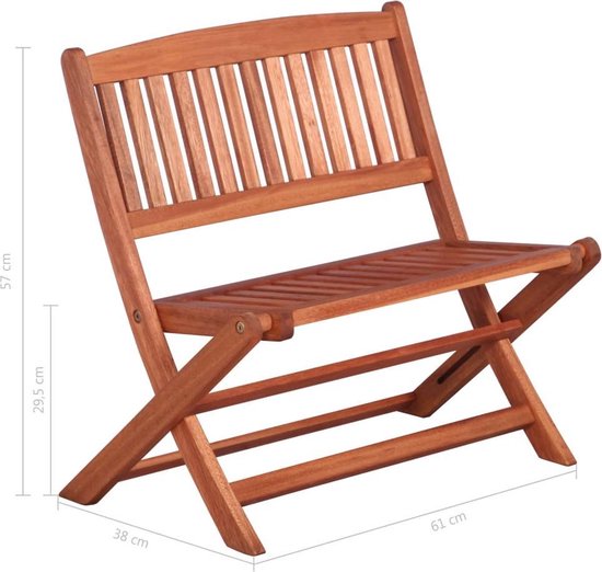 vidaXL Kindertuinbank 61 cm massief eucalyptushout