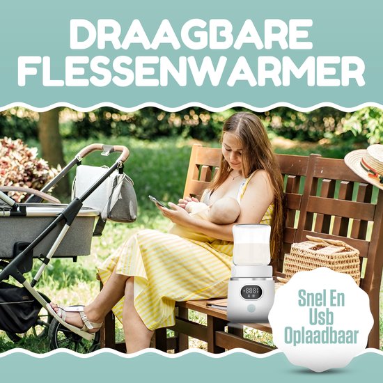 MyBambi® Baby Flessenwarmer Onderweg - Draagbaar en Compact - Voor Moedermelk & Flesvoeding - Incl. 3 Adapters - 4 Temperatuurstanden — afbeelding 5