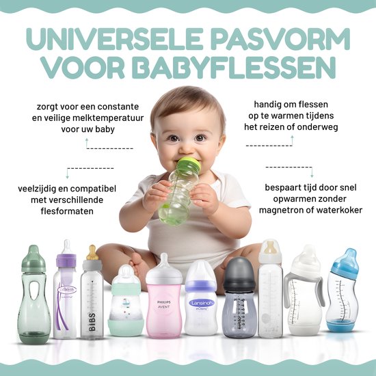 MyBambi® Baby Flessenwarmer Onderweg - Draagbaar en Compact - Voor Moedermelk & Flesvoeding - Incl. 3 Adapters - 4 Temperatuurstanden — afbeelding 4
