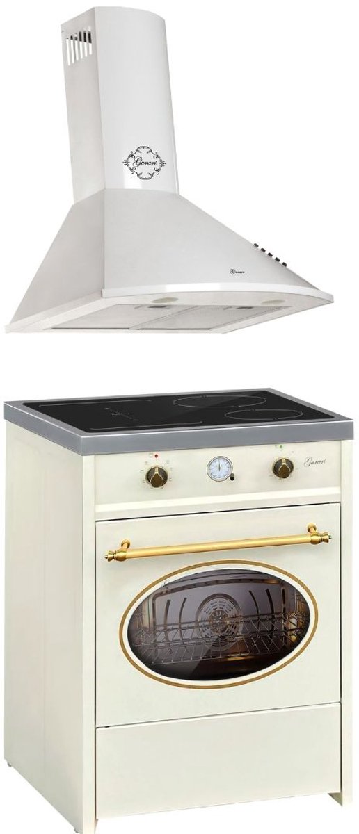 Fornuis - GURARI - GCH E 612 Cr r - Retro Inductie 60 cm - Range Coocker 60 L + Afzuigkap - GCH C 046 WH 6 - Afzuigkap 60 cm