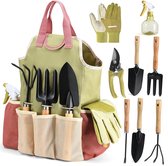 Ensemble d'outils de jardinage BOTC - Ensemble d'outils de jardinage robuste avec sac de transport - Ensemble de jardinage durable - Cadeau de jardin idéal - 10 pièces