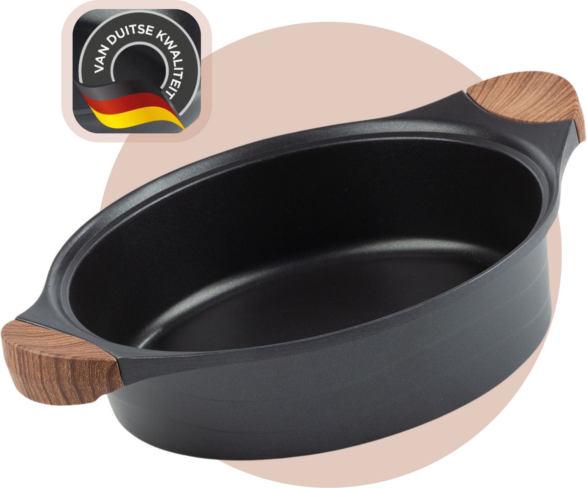Rosmarino Black Line Braadpan - Pannen - Pan Ø28cm - Braadpan inductie - Geschikt voor alle warmtebronnen & vaatwasser - Aluminium - Zwart