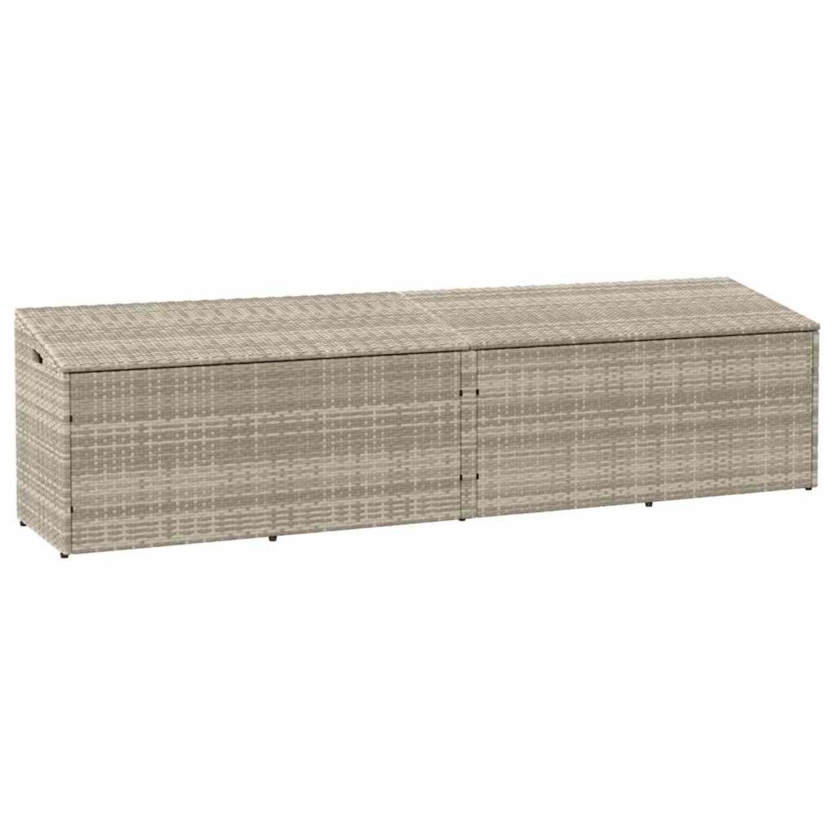 vidaXL - Tuinbox - 220x50x58 - cm - poly - rattan - lichtgrijs