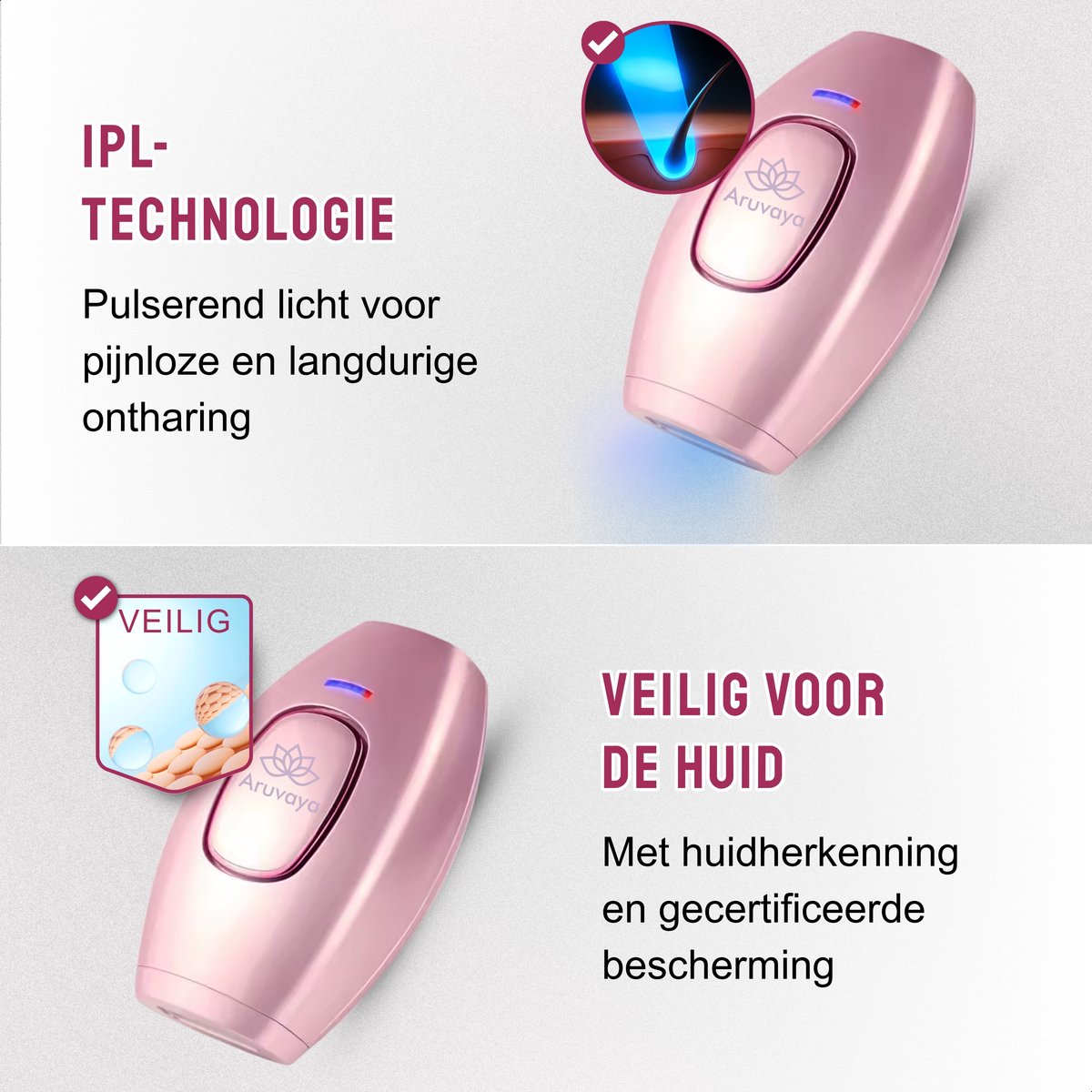 Aruvaya Luxe IPL Laser Ontharingsapparaat - 999.999 Flitsen thumbnail 6