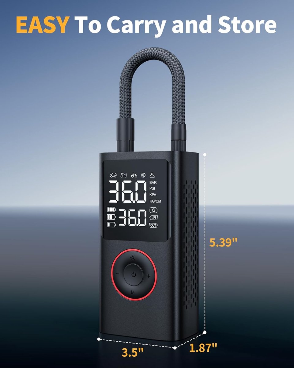 Elektrische Fietspomp USB - 10.3 bar Draagbaar thumbnail 2