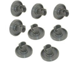 Vaatwasserwielen – 8 wielen voor de onderste mand – geschikt voor Faure, Zanussi, AEG, Electrolux, Ikea