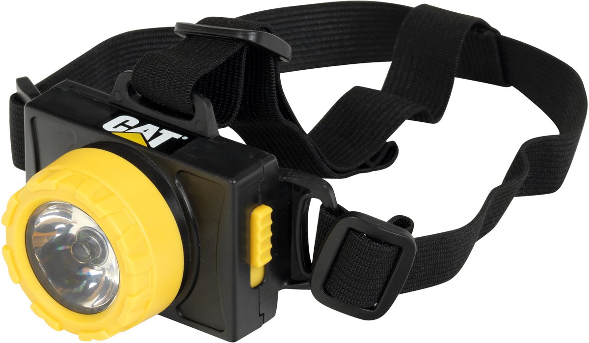 Klein Toys - Caterpillar hoofdlamp- met knipperlicht en een hoofdband - geel/zwart