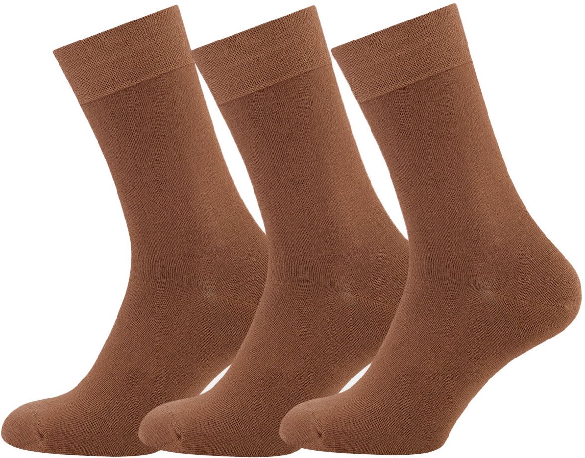 Bamboo Basics Bruine Sokken Beau - 3-pack - Maat 41-46 - Bamboe Sokken - Normale Sokken