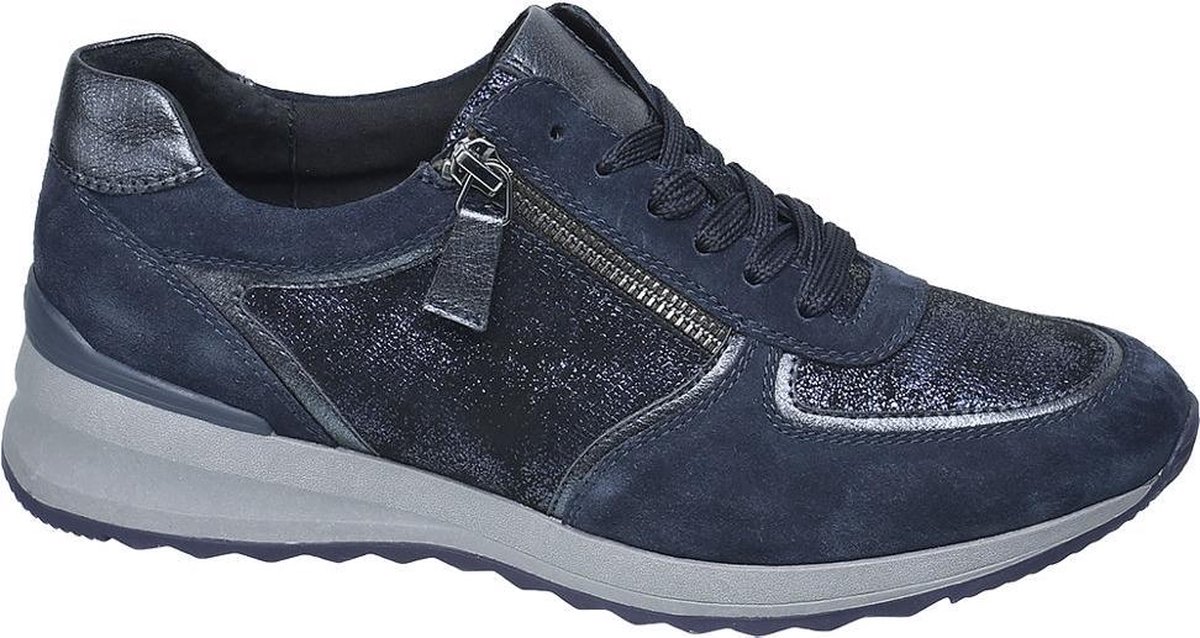 Medicus Dames Blauwe suède sneaker rits Maat 39