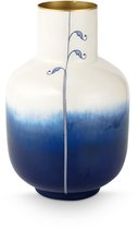 Pip Studio Vaas Pip & The Blue Bird - Bloemenvaas van Metaal - Blauw - 30cm