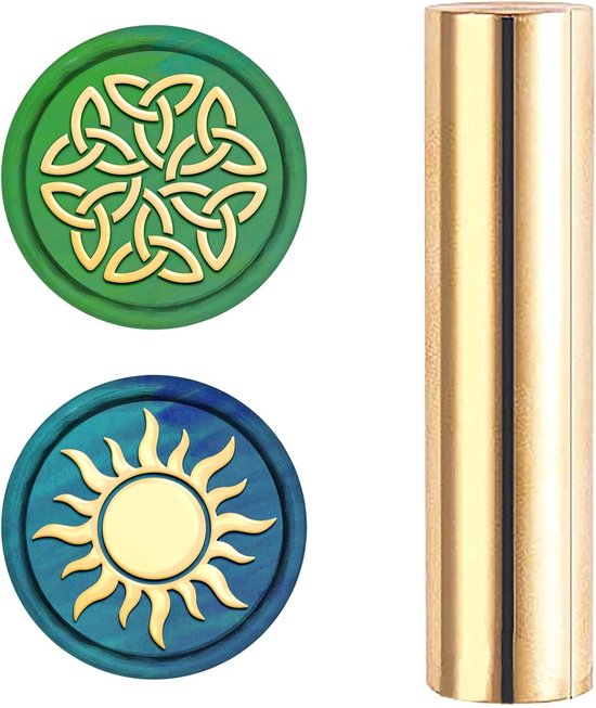 Foto: Wax seal stempel 2 zijden mini messing kolom afdichting stempel 15mm voor bruiloft uitnodiging decoratie verjaardag wenskaarten gift scrapbooking knoop zon