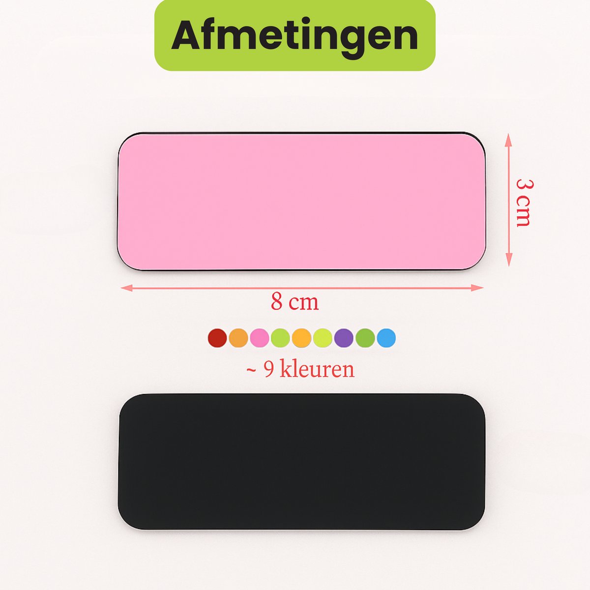 Huysplan® - Scrum Magneten - 36 stuks - 3 zwarte magnetische stiften met wisser - Voor Whiteboard, Magneetbord, Memobord of Magnetisch Tekenbord – Herschrijfbare Magneten op Koelkast - 8 cm Breed x 3cm Lang - 9 Kleuren - Magnetische labels — afbeelding 6