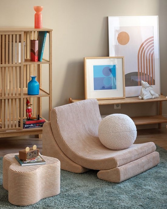 Wigiwama Corduroy Moon Chair / Fauteuil - 80x65x55cm - Brown Sugar van Wigiwama — afbeelding 5