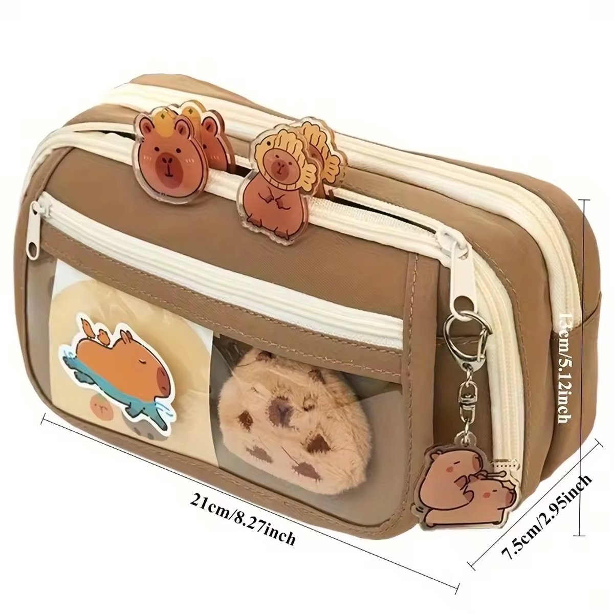 Capibara Pluche Etui - Grote Capaciteit Etui Met 10 Compartimenten Schattige Briefpapier Tas Voor School Office College