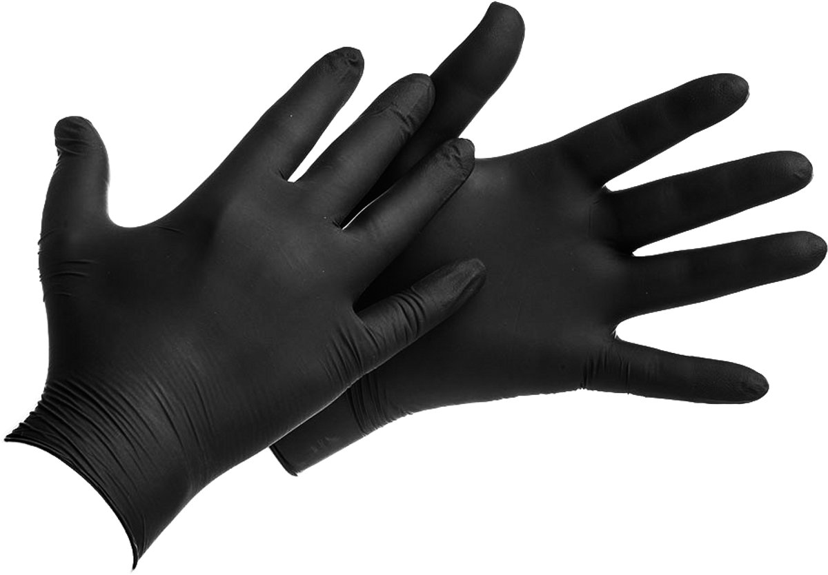 1000x - Wegwerp Handschoenen - Nitrile - Zwart - Powder Free - Latex free - Maat M