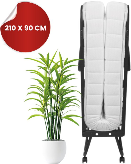 Troonz® Opklapbed Verona 90x210 cm - Vouwbed - incl. Luxe Ergonomisch Matras van 11cm - Logeerbed - Met beschermhoes