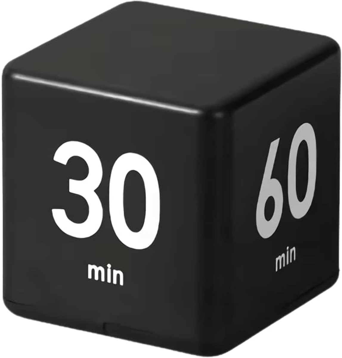 Elektronische timer - Timer - Kubus - om te studeren, tijdmanagementset - goed voor lichaamsbeweging, keukentafeltimer - 7*7*7 cm - zwart - 15/20/30/60 minuten en aangepaste aftelling - zonder batterijen