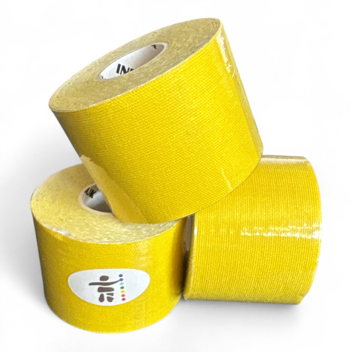 Inuk - Kinesiotape - Premium Quality - 3 rollen Geel - Watervast - Topsport - voorkom blessures - Tape