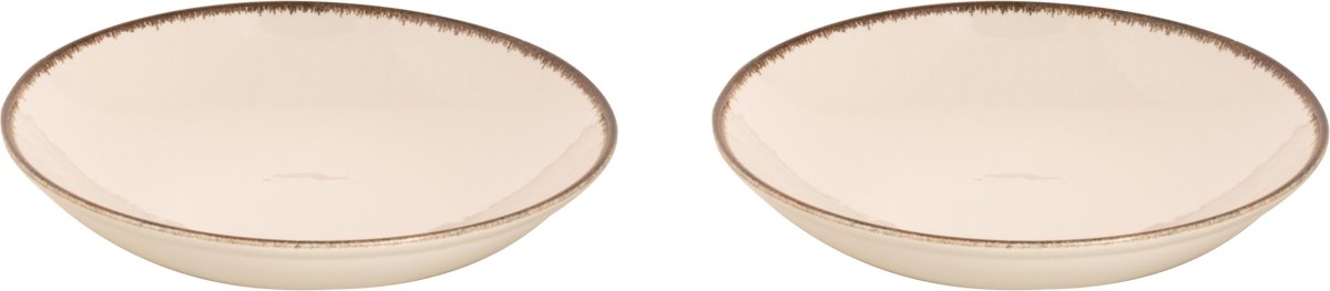 Maastricht Porselein - Akoya - Bord diep - Pastabord - 2 stuks - ø 25 cm - Crème - Porselein - Bordenset