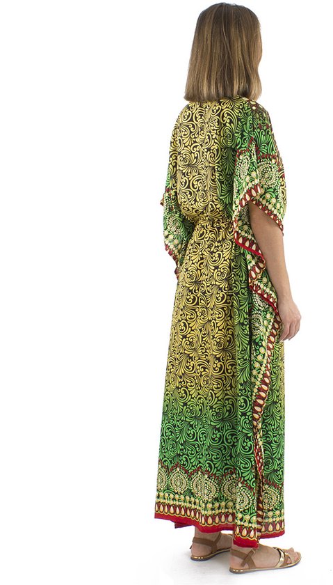 Boho zomerkaftan, bloemenjurk, boho kaftanjurk, maxi-jurk, lange loszittende jurk, kaftan, kaftan, jurk FU1P - België