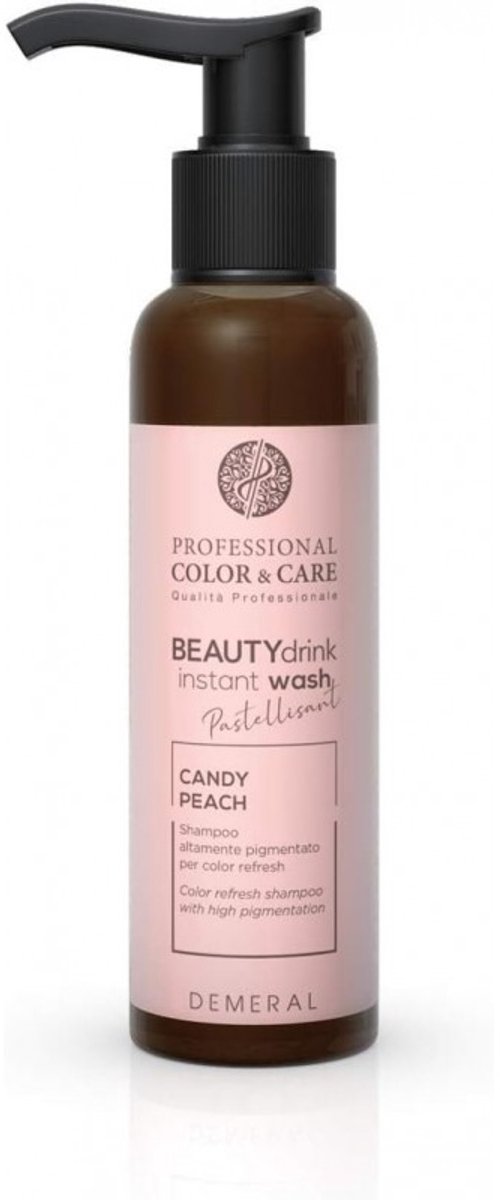 Demeral Beauty Drink Color Instant Wash Candy Peach – Kleurshampoo voor Gebleekt Blond Haar – 100 ml