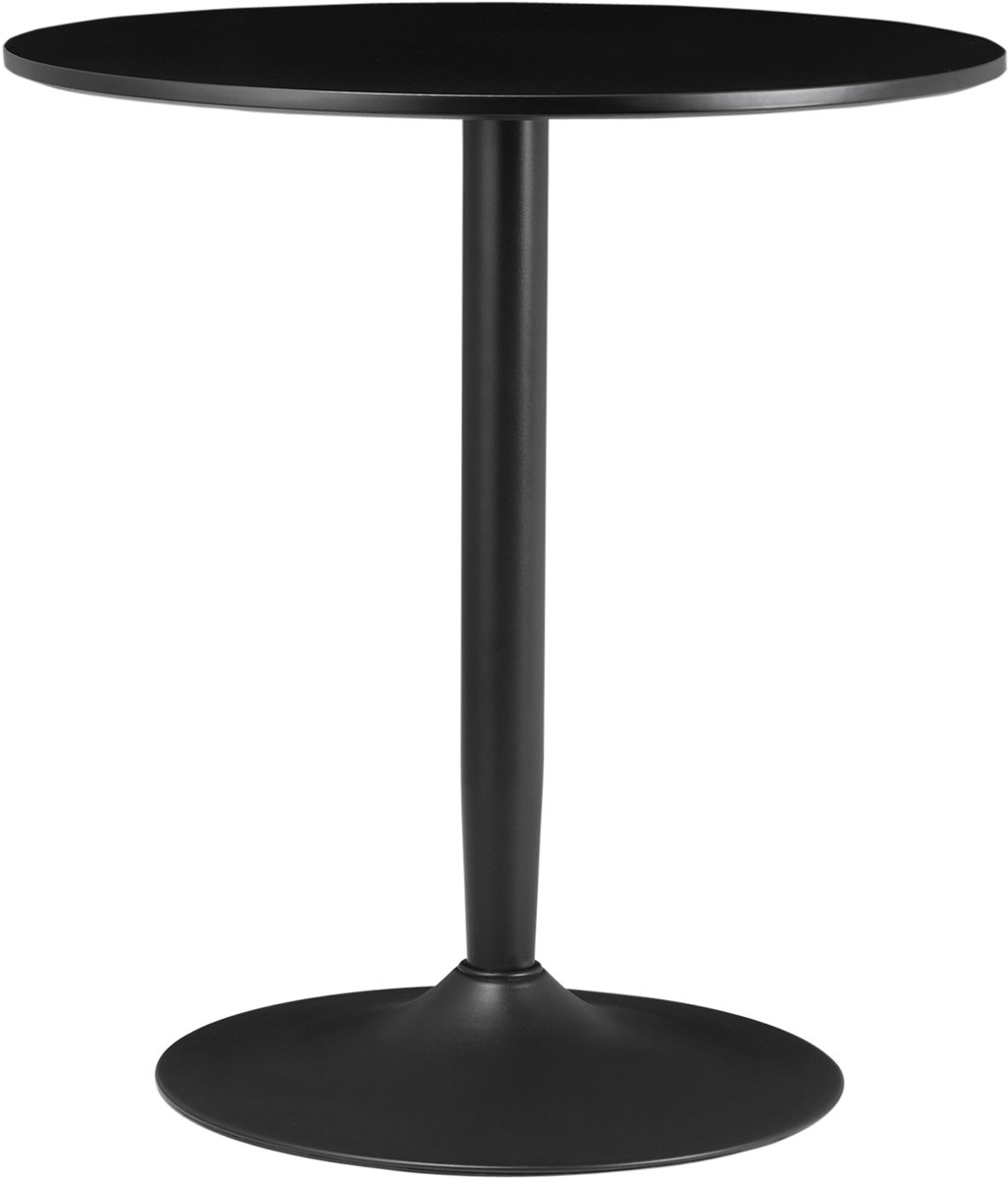HOMCOM - eettafel - van MDF en staal - 70L x 70B x 75H cm - zwart