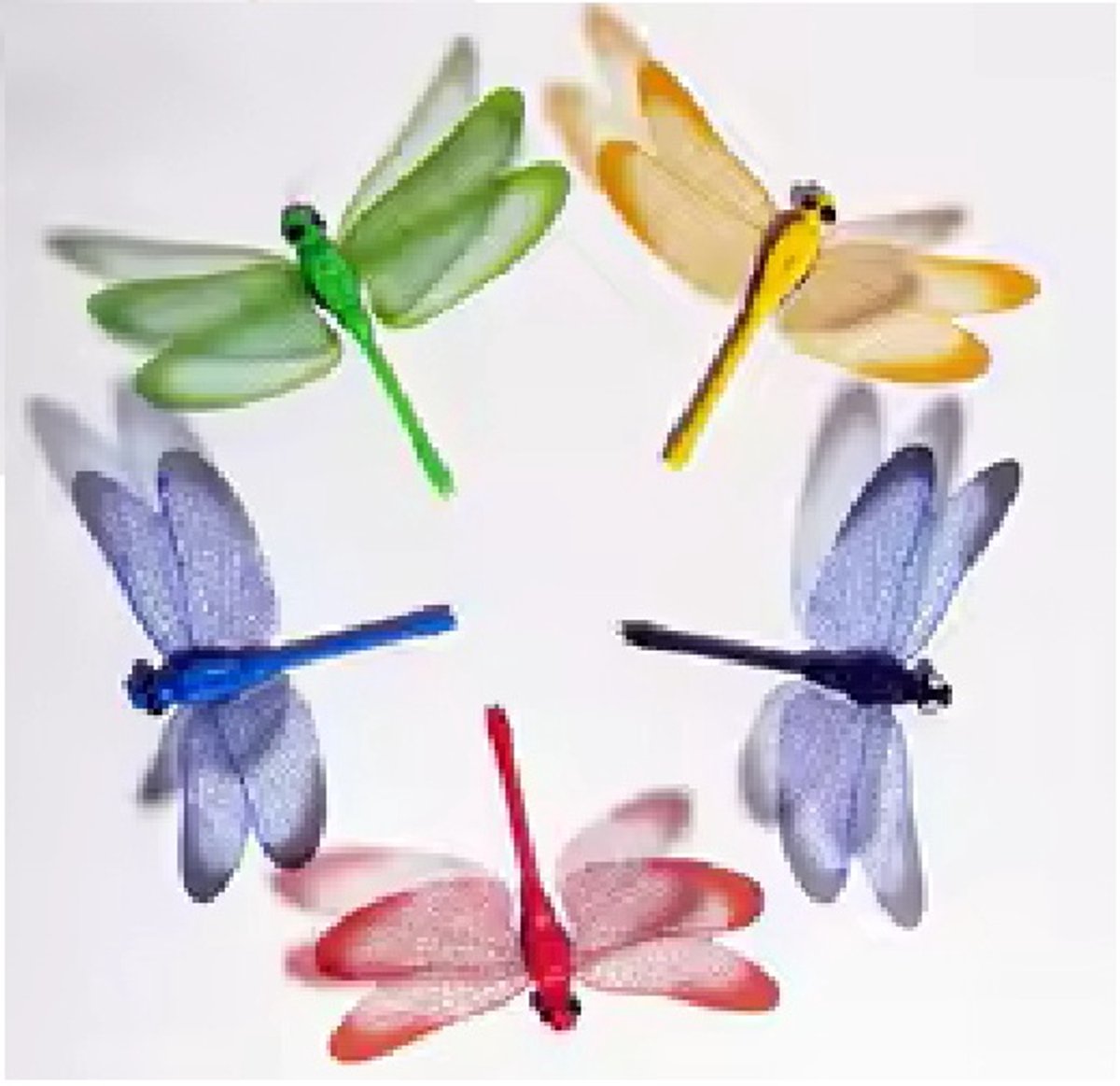 Libelle decoratie 5 stuks