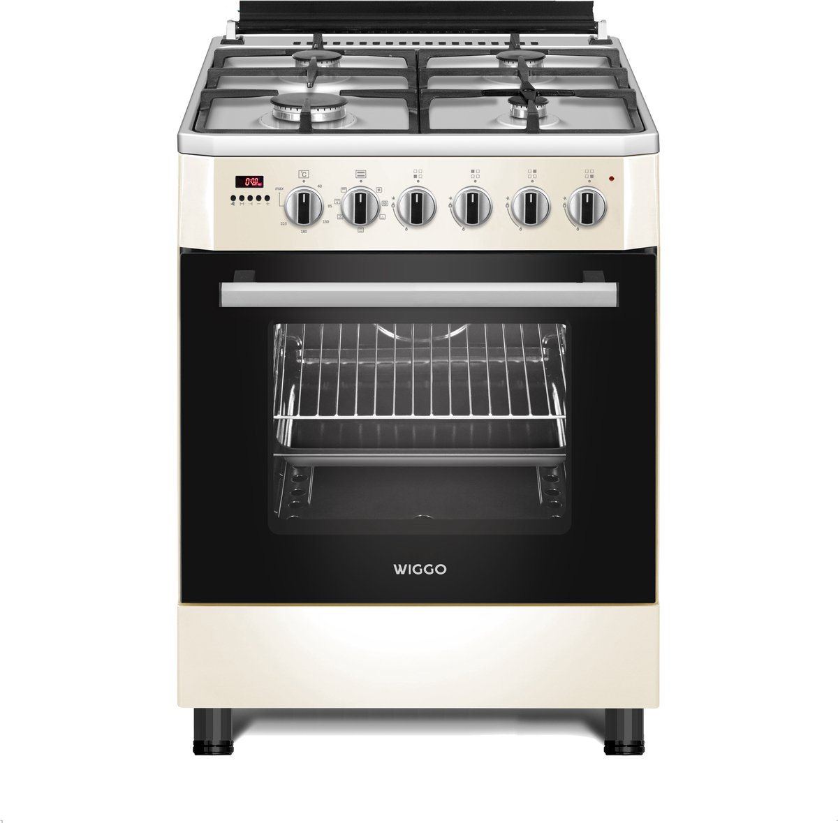 Wiggo Wo-e609r(cx) - Serie 9 - 60cm - Gasfornuis - Crème Inox