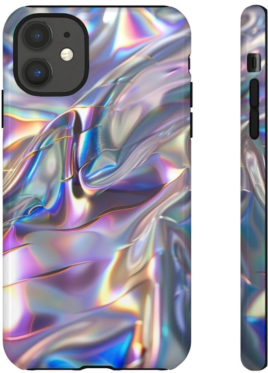 Iridescerende Holografische Textuur – Telefoonhoesje Geschikt voor iPhone 11