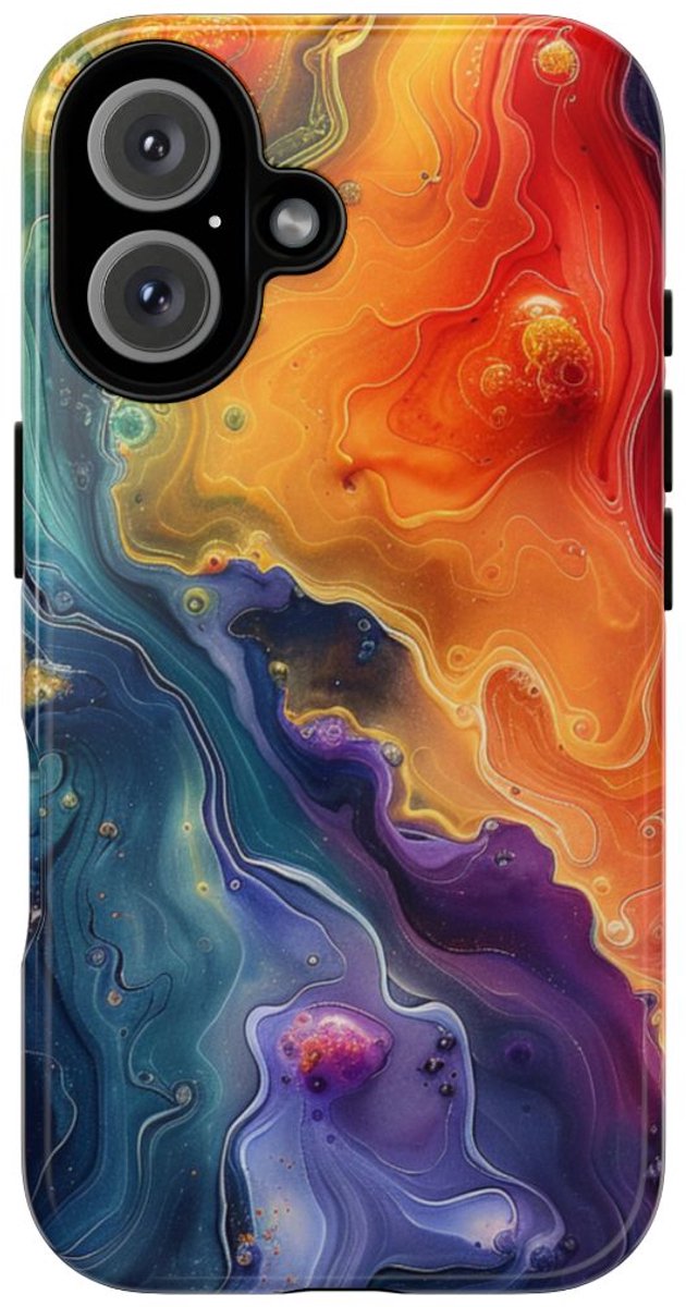 Levendig Abstract Vloeibaar Kunstpatroon – Telefoonhoesje Geschikt voor iPhone 16