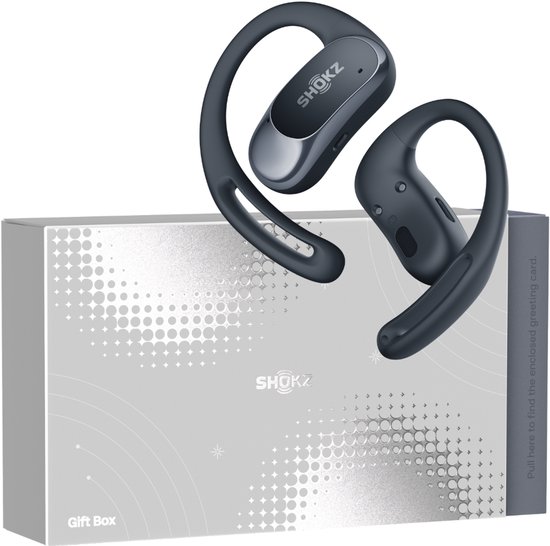 Coffret cadeau Shokz OpenFit Air avec étui – Écouteurs intra-auriculaires sport – Écouteurs sans fil – Zwart